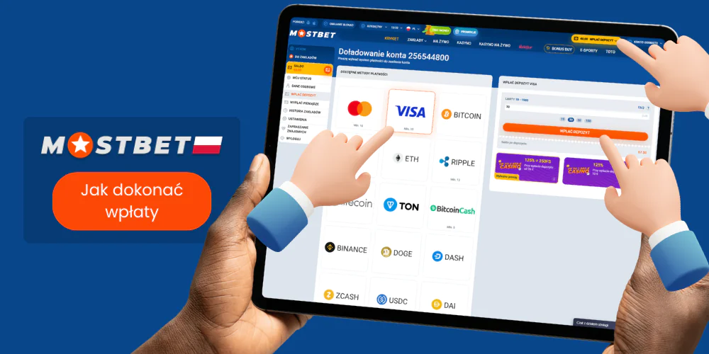 Krok po kroku, jak dokonać wpłaty w Mostbet