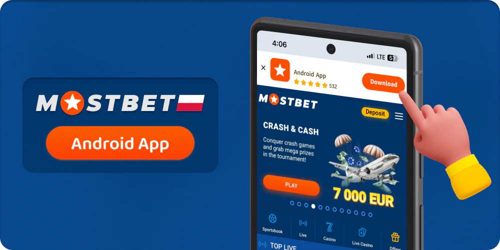 Aplikacja na Androida dla graczy Mostbet z Polski