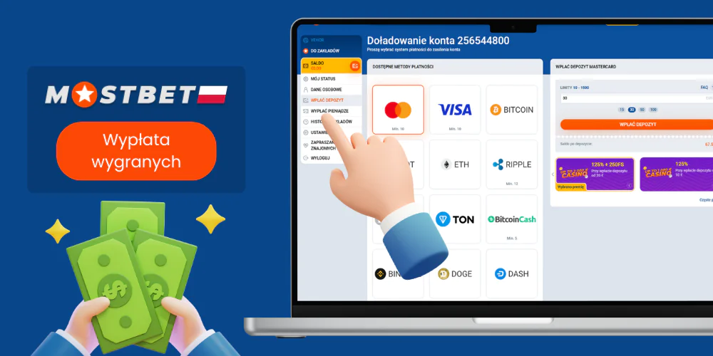 Krok po kroku, jak otrzymać wygrane bonusy w Mostbet